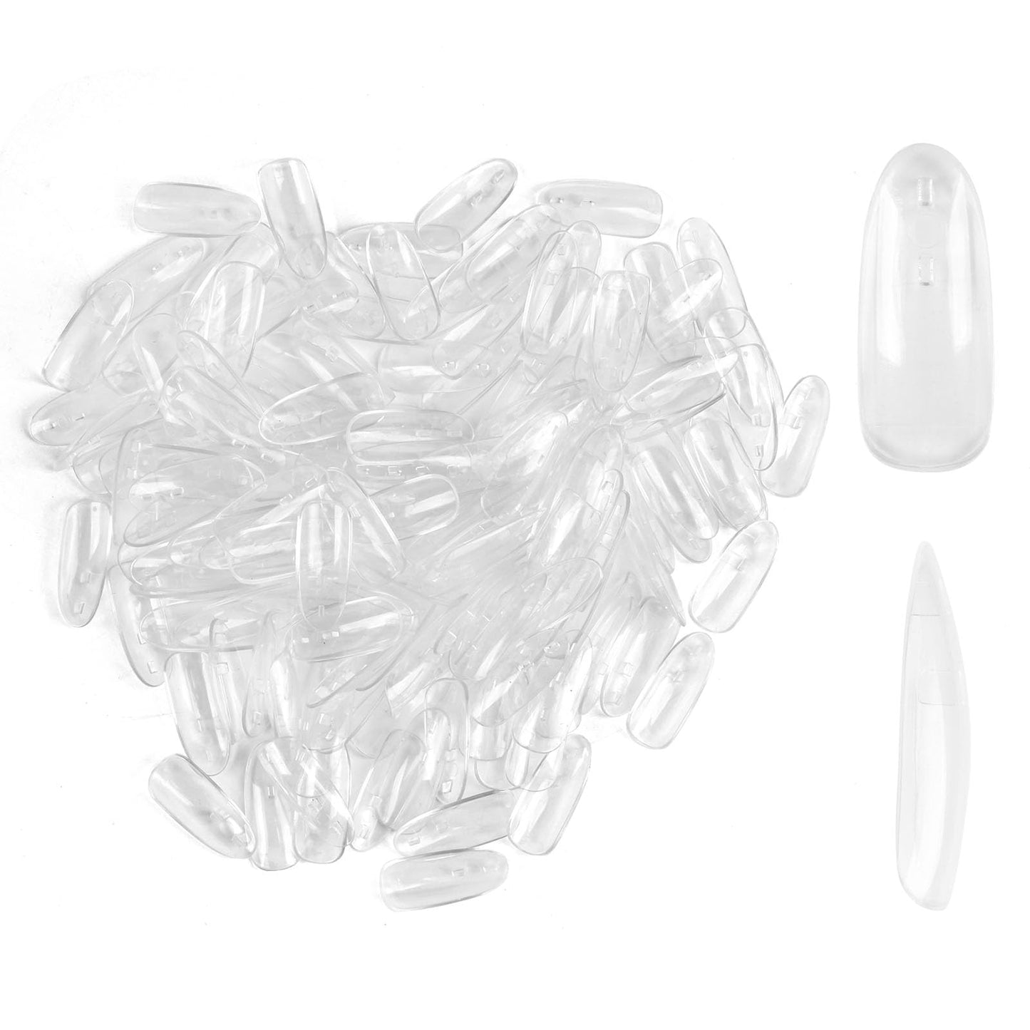 YINGJEE 150 Pcs Clear Replacement Nail Tips for C9 C10 Nail Color Display Swatch Book (Transparent)