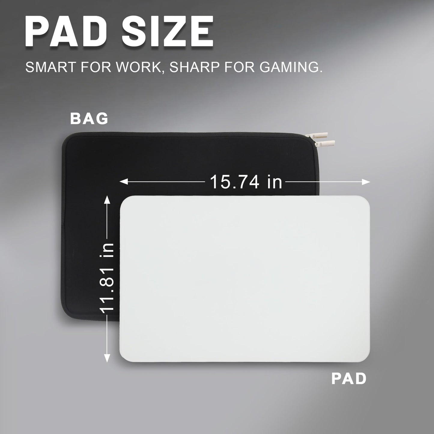 BoBliss Glass Gaming Mouse Pad-15.7"x 11.8",Ultra-Smooth Gaming and Office Mousepad-Professional-Grade Esports Mouse pad,Non-Slip Base with Noise-reducing Pads,White.