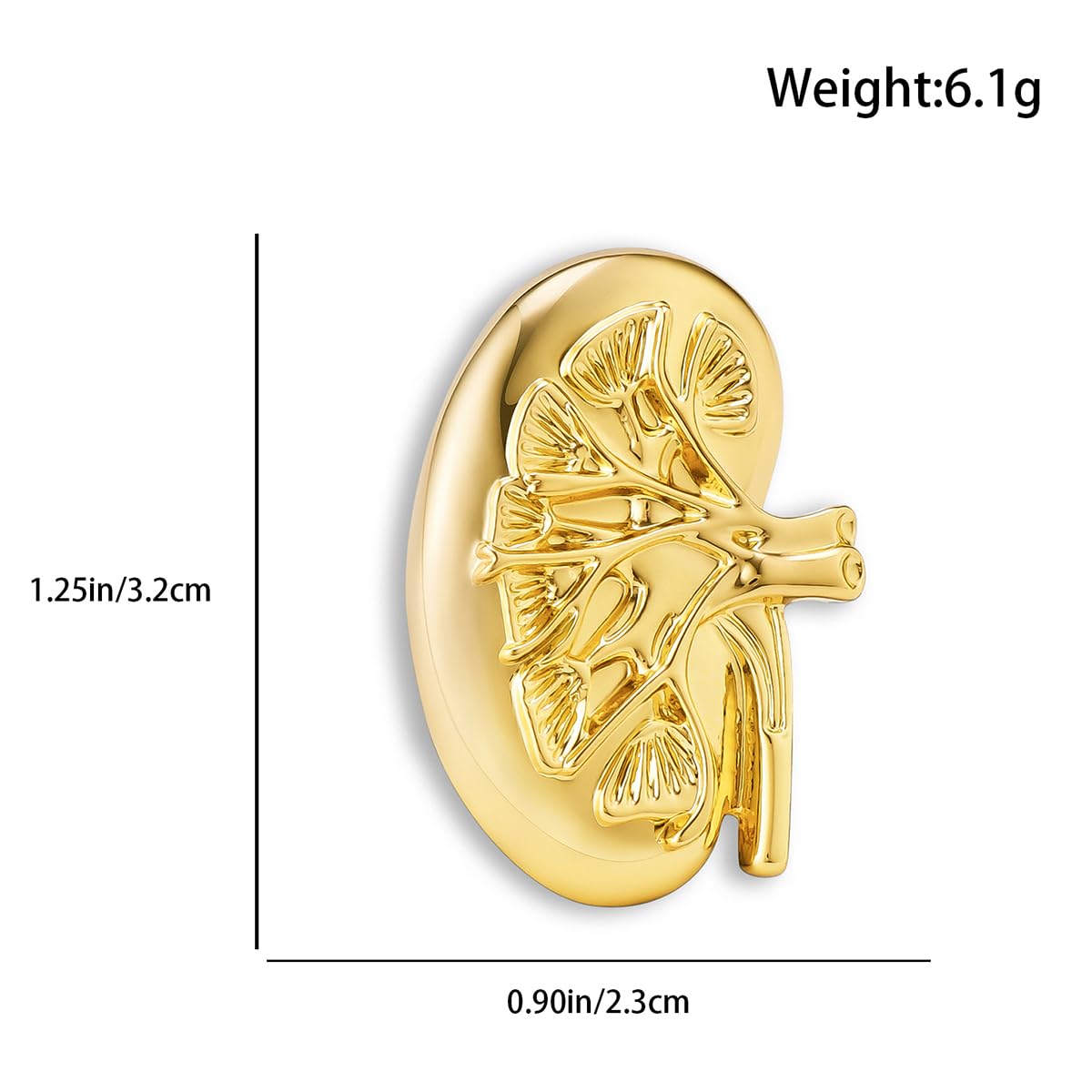 Dr's gift Kidney Anatomy Enamel Brooch Pin Silver Renal Lapel Badge Endocrinology Urology Jewelry for Doctors Nurses Medical Students