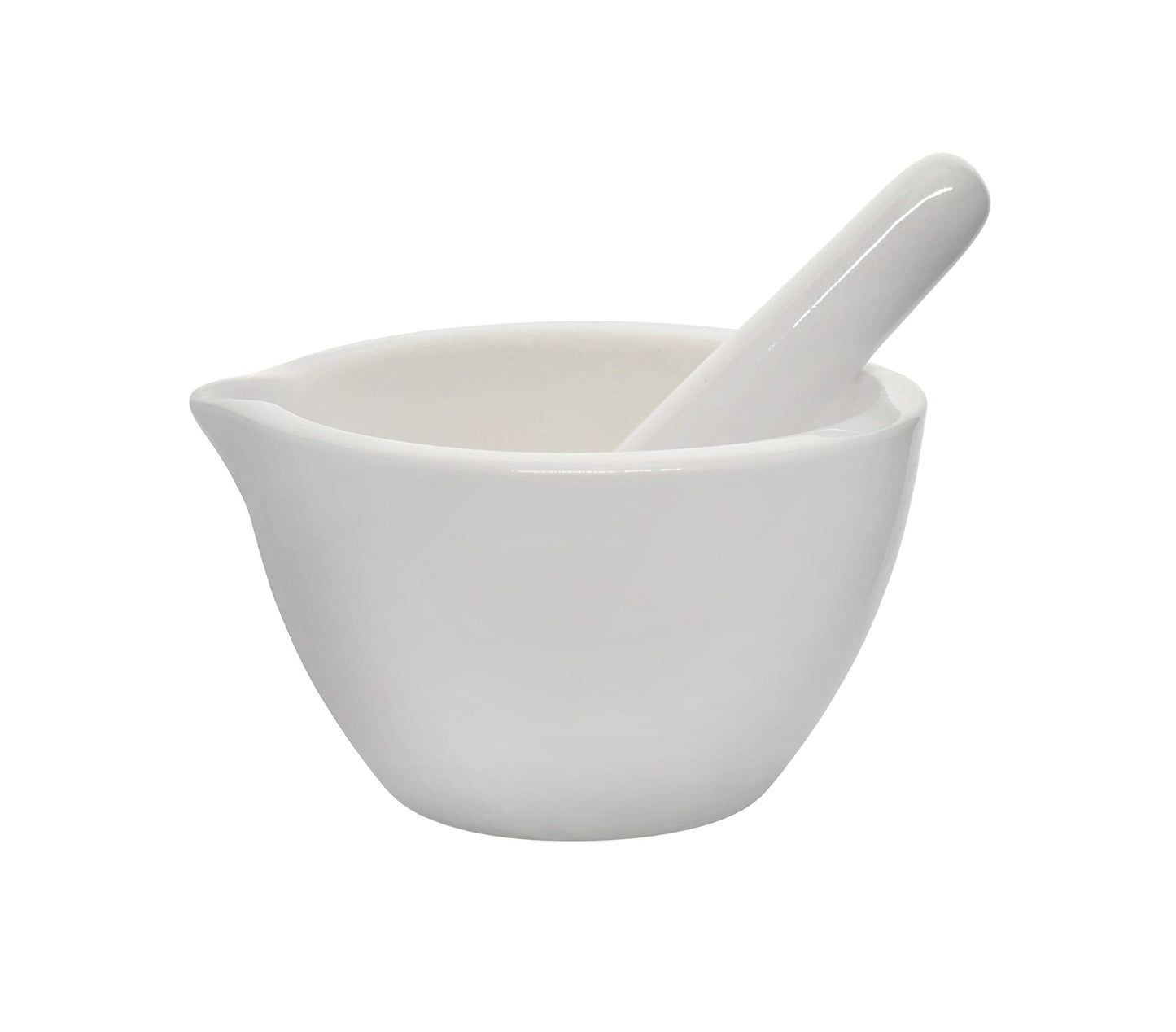 EISCO Porcelain Mortar & Pestle Set, 2oz (60ml) - Unglazed Grinding Surface - Excellent for Kitchen or Laboratory - Grinds Powdered Chemicals, Herbs & Spices - Pill Crusher - White