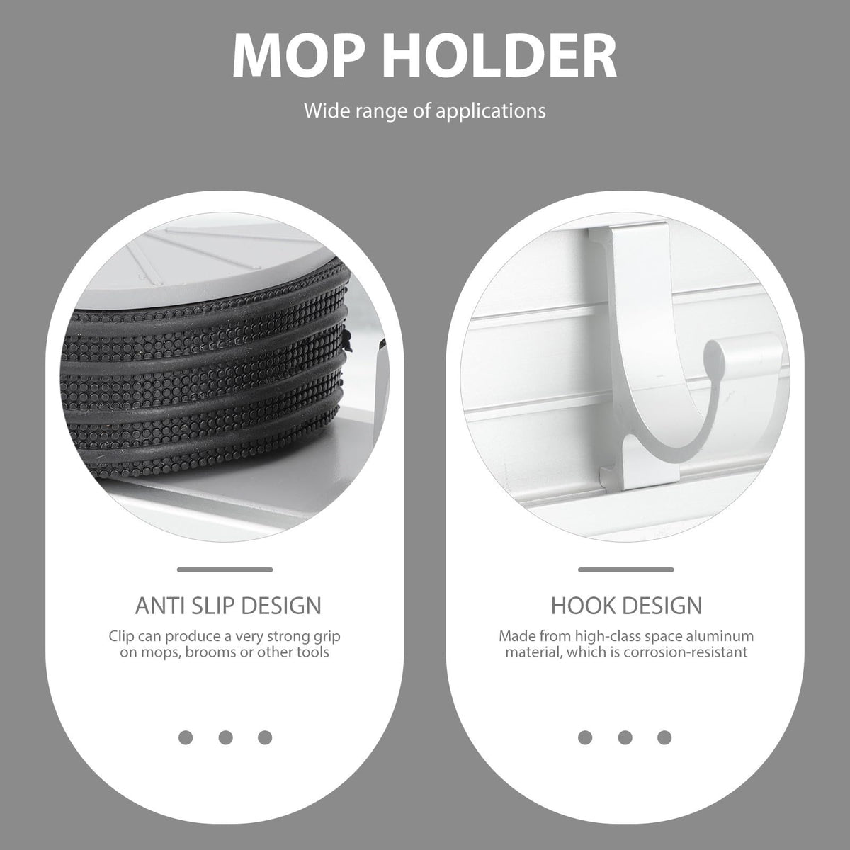 Wall Mounted Mop and Broom Holder Hooks
