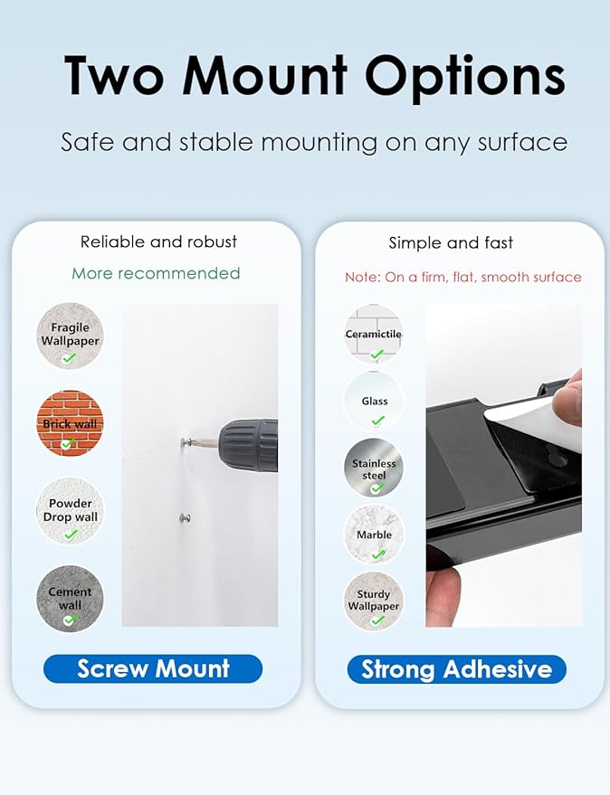 Modern Acrylic Wall Mounted Electric Toothbrush Holder with Hidden Cable Management - Space-Saving Bathroom Organizer for Shower-Safe, Waterproof Adhesive Mount No Drill-Matte Black