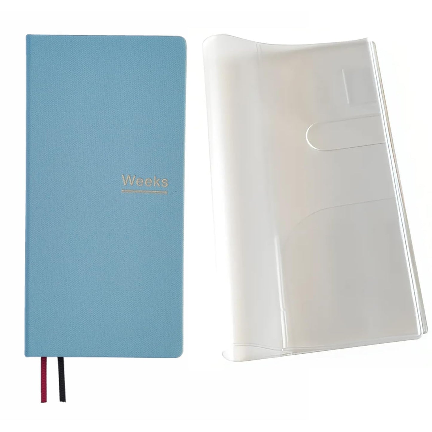 Undated Weekly Planner Notebook Pocket Organizer Appointment Book Journal Notebook A6 Week Plan Notepad (Sky blue with cover)