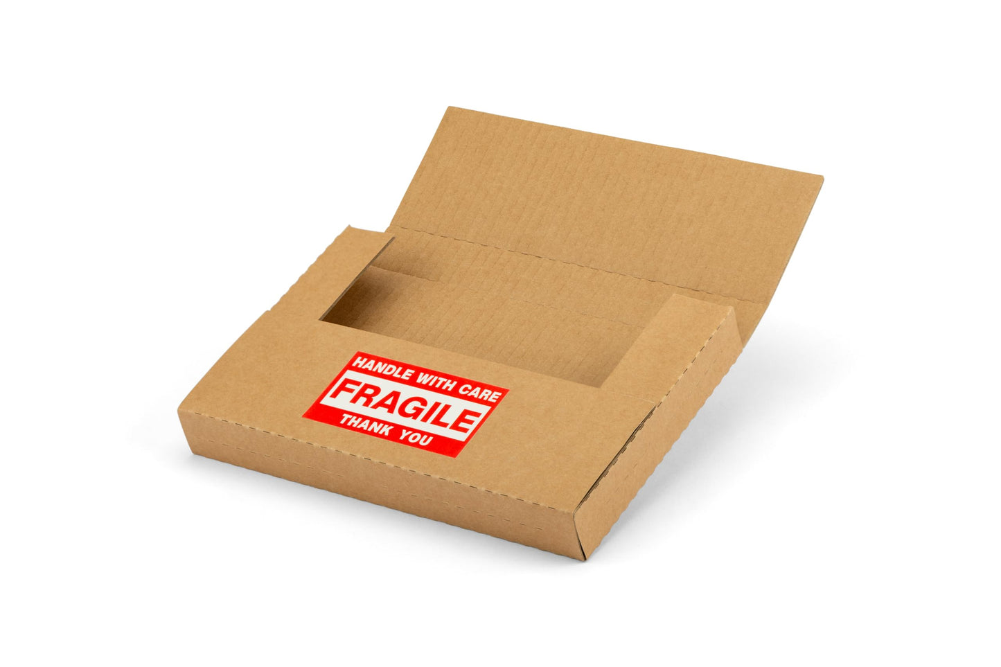 Jiazalpak 9x6x1 Inch Shipping Boxes, Brown Corrugated Cardboard, Multi-Depth DVD Mailer Boxes with Fragile Stickers, 25 Pack