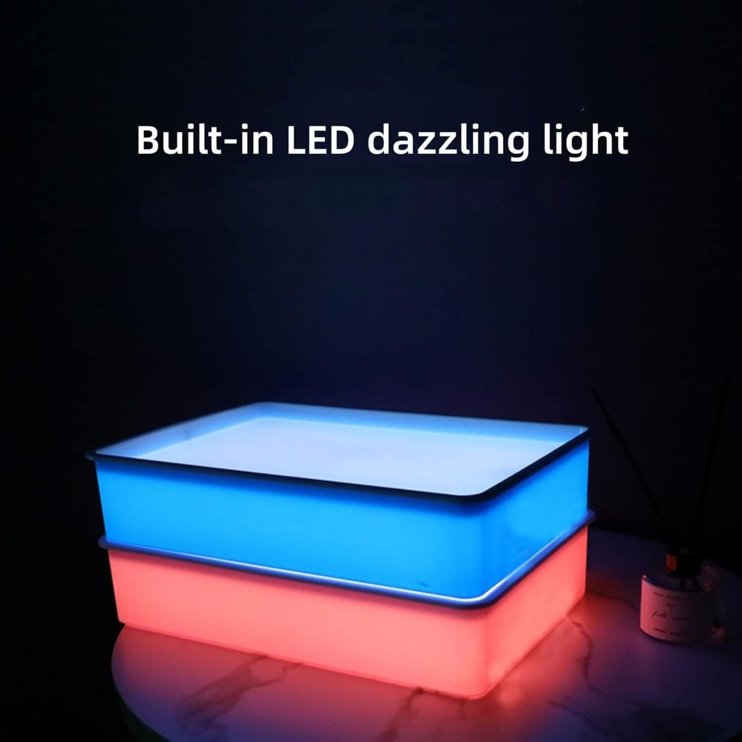 Odoorgames Sand Painting Light Box, Sensory Light Table for Kids - 3 Color Temperature & 10 Levels Adjustable Brightness, 16" (Blue)