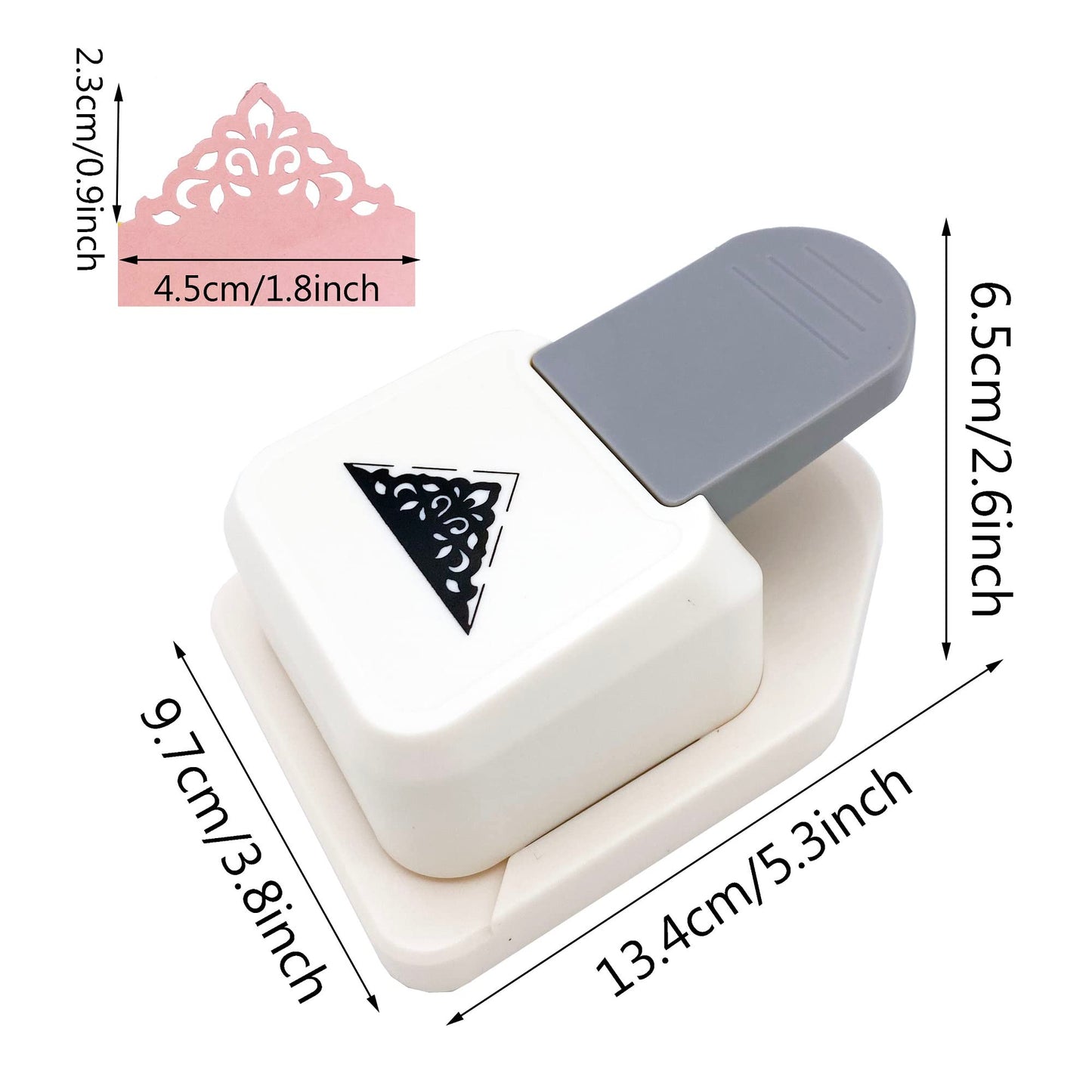 MIAO JIN Large Craft Corner Punch Triangular Flower Pattern Scrapbook Supplies Craft Punch Photo Cutter Card Making Supplies (Shell Color Random)