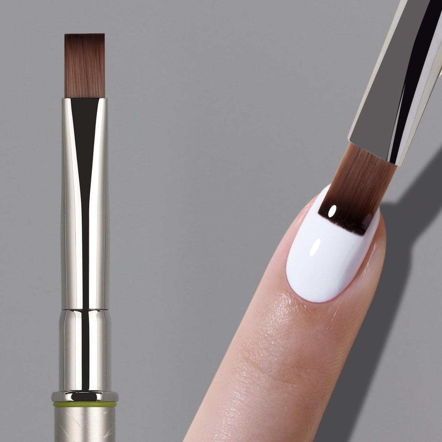 YOKEFELLOW EliteAlly Large Flat Nail Art Brushes, Wide Head Nail Brush for Easy Powder, Gel Nail Polish, Extension Gel Smooth Application Professional Nail Tool(EA03 WIDE FLAT)