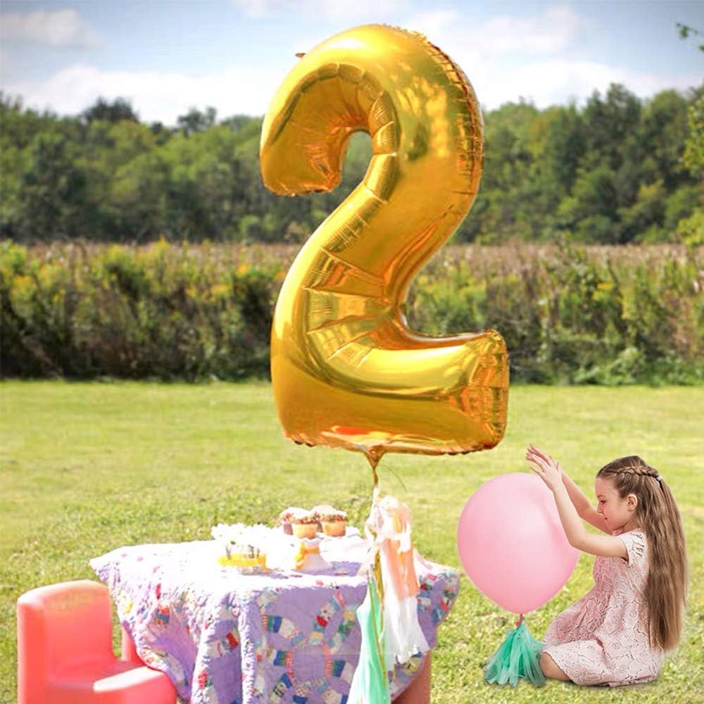 TONIFUL 40 Inch Gold Large Numbers Balloons0-9,Number 8 Digital Helium Balloons,Foil Mylar Big Number Balloons for Birthday Party Supplies Decorations