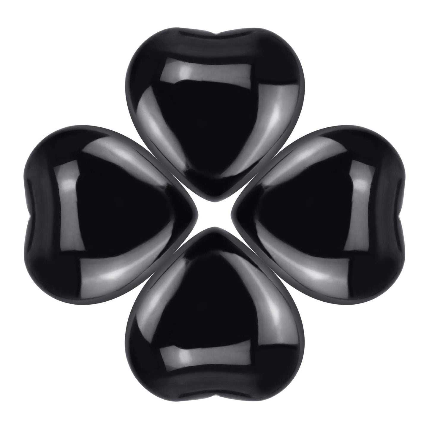 Marrywindix 15 Packs 0.8 Inch Healing Crystal Natural Black Obsidian Heart Love Carved Palm Worry Stone Chakra Reiki Balancing