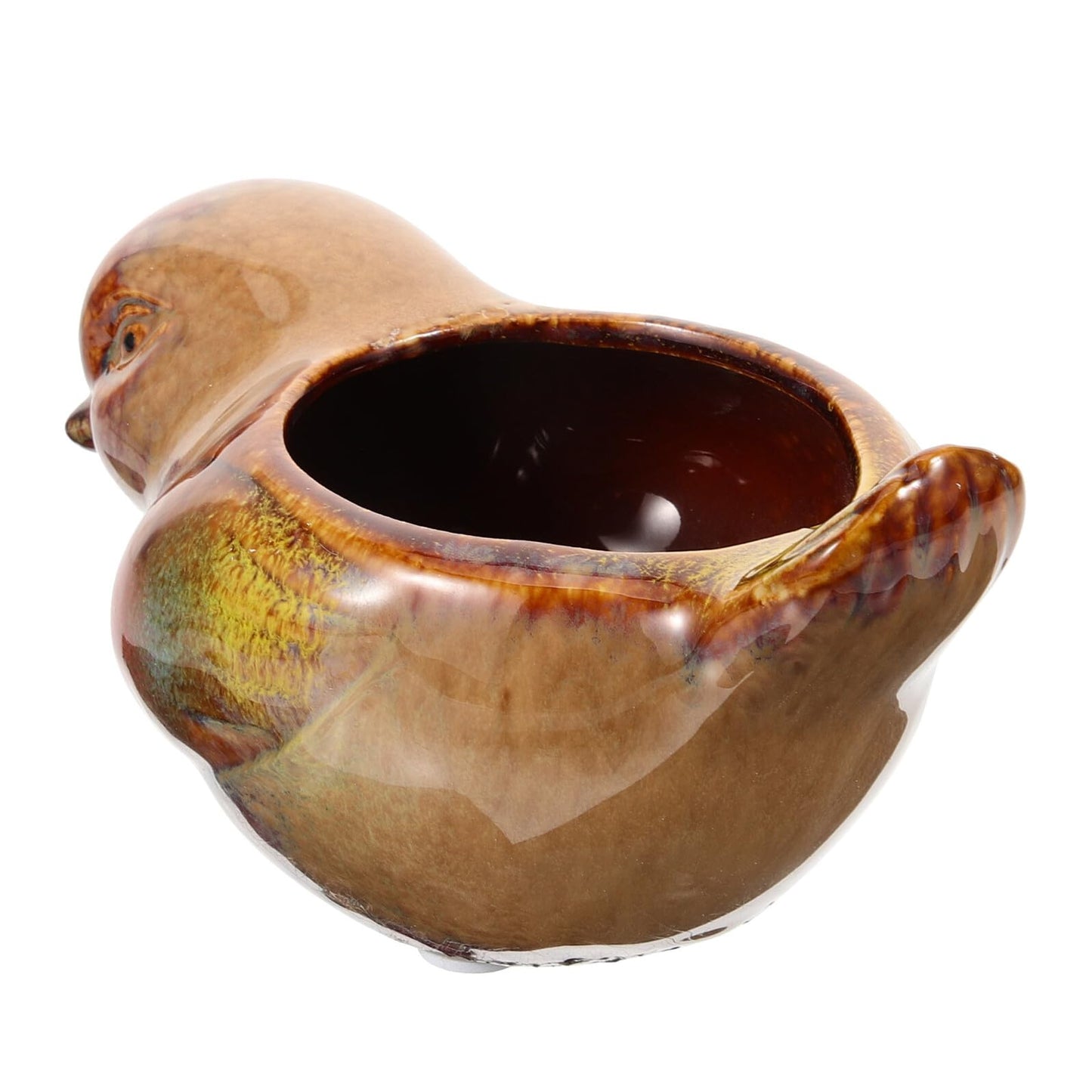 Uonlytech Ceramic Bird Shaped Planter Pot for Small Succulents Indoor Outdoor Decorative Flower Pot with Reactive Glaze Finish
