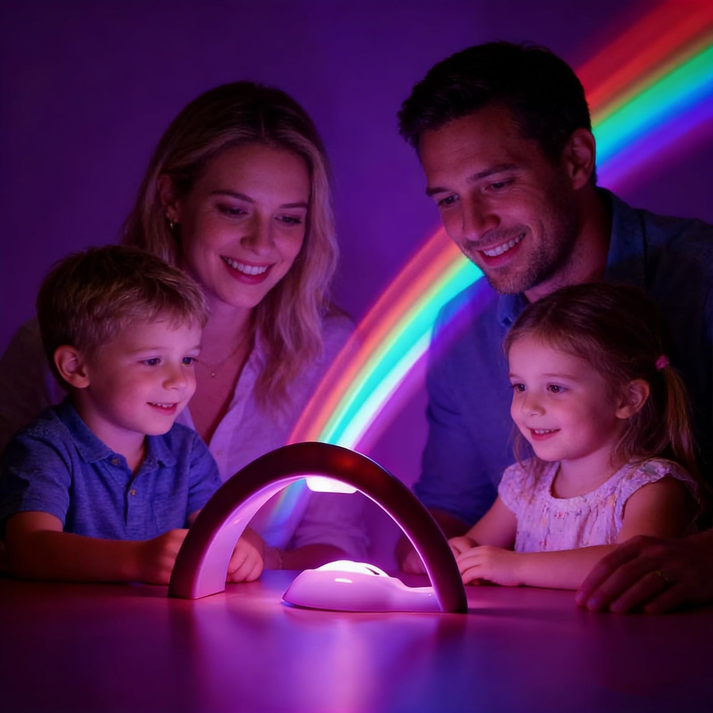 Rainbow Led Lights - USB Power Supply Rainbow Projector Signs Wall Decor, Rainbow Night Light for Girls Room Kids Gifts