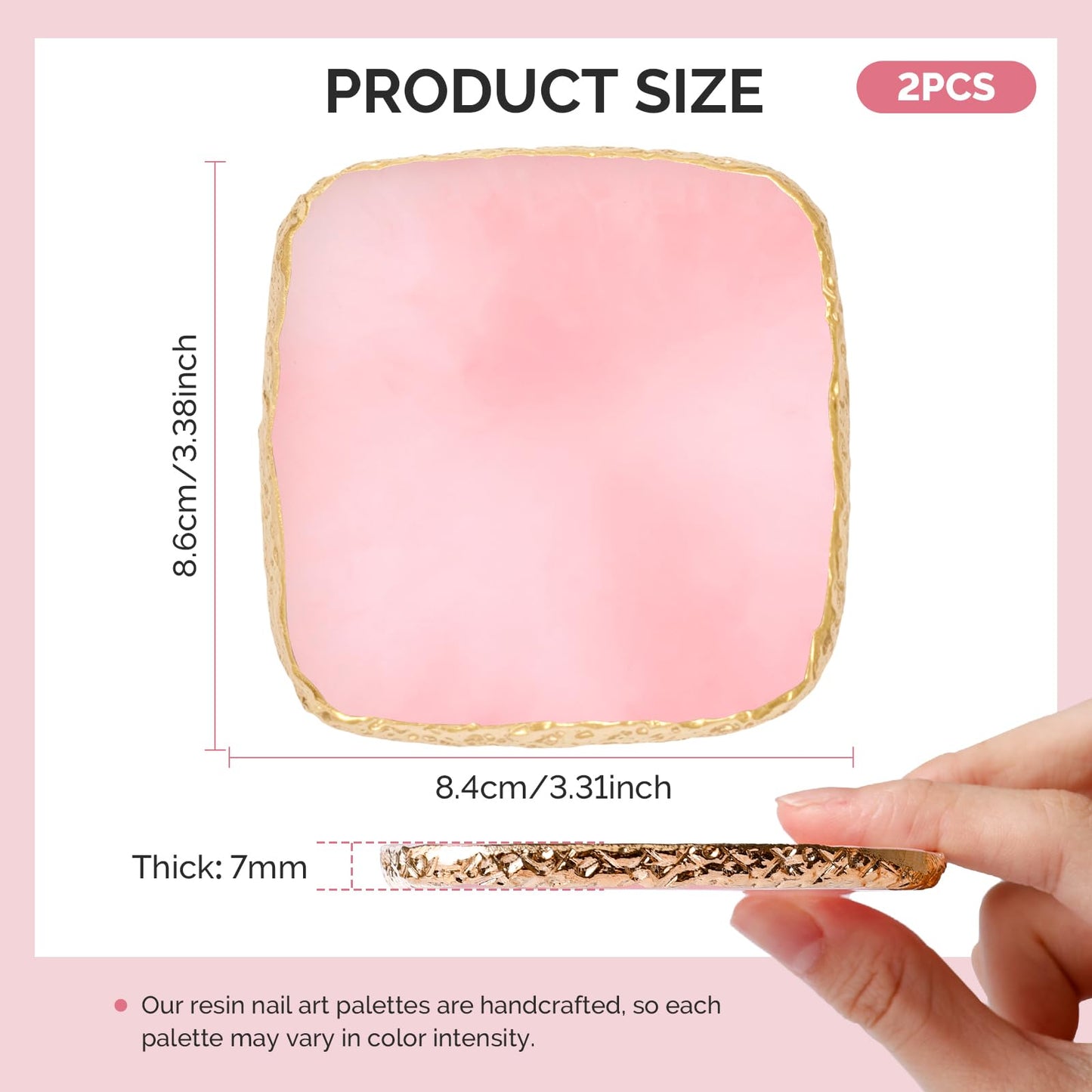 MelodySusie 2PCS Square Shape Resin Nail Art Palette Set with Stainless Steel Mixing Stick MelodySusie 50 Pcs Sponge Toe Separators Set