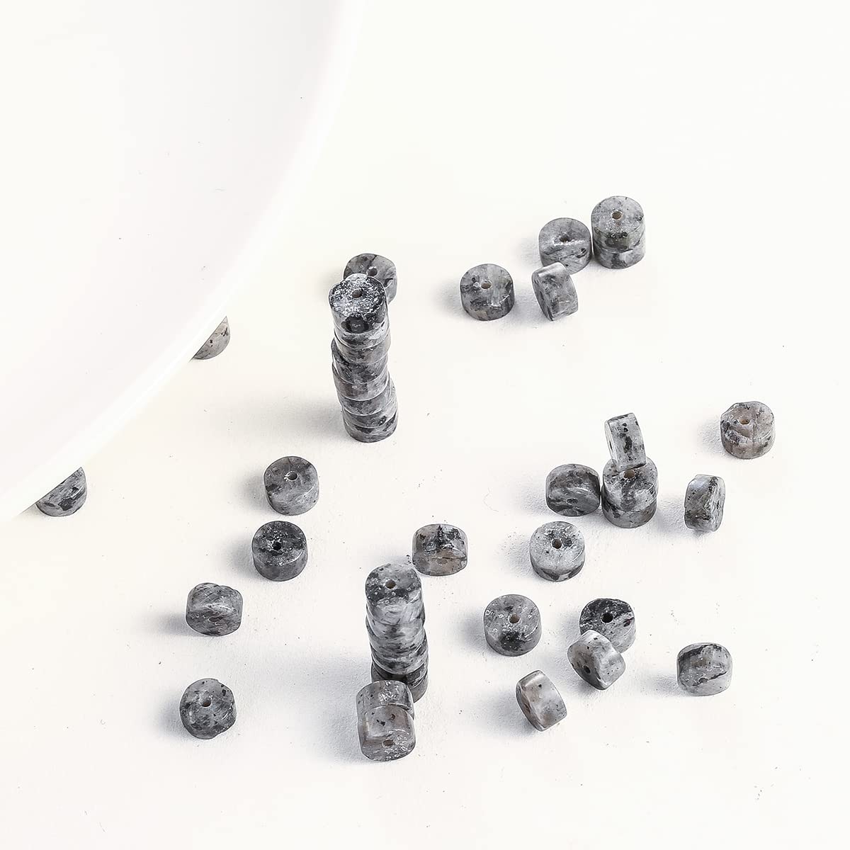 Natural Spectrolite Stone Spacer Beads 6x3mm 38cm/str Flat Round Loose Semi Gemstone Caps for Making Bracelets Necklace