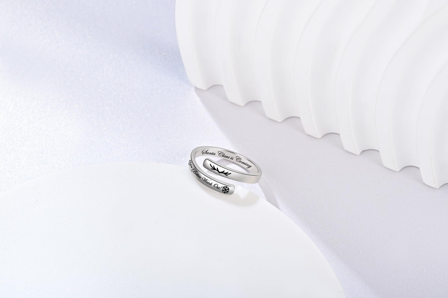 JXJL S925 Sterling Silver Inspirational Jewelry Rings Adjustable Ring Personality Encouragement Gift for Teens Women