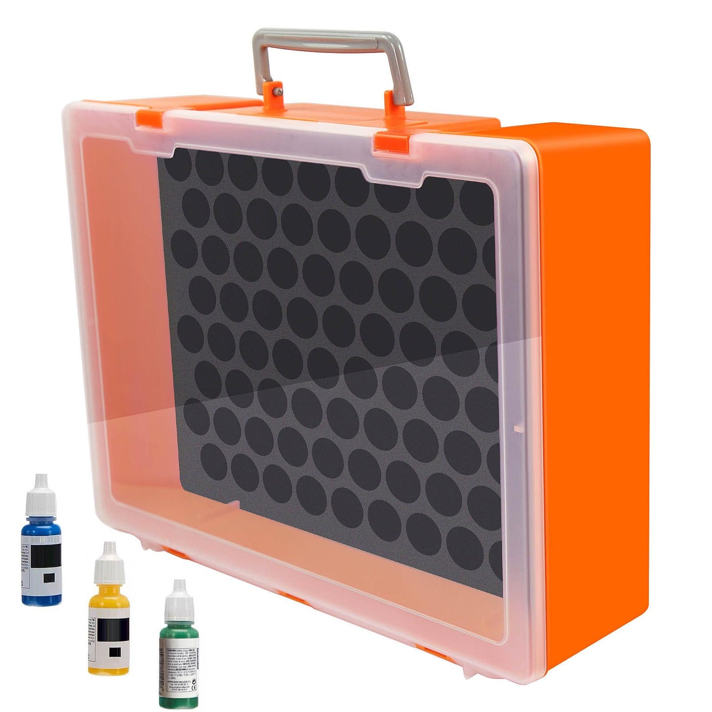 1set Model Paint Bottle Organizer Holds 84pcs 17ml Bottles Pigment Bottle Storage Suitcase Portable SN03 Miniature Paint Storage