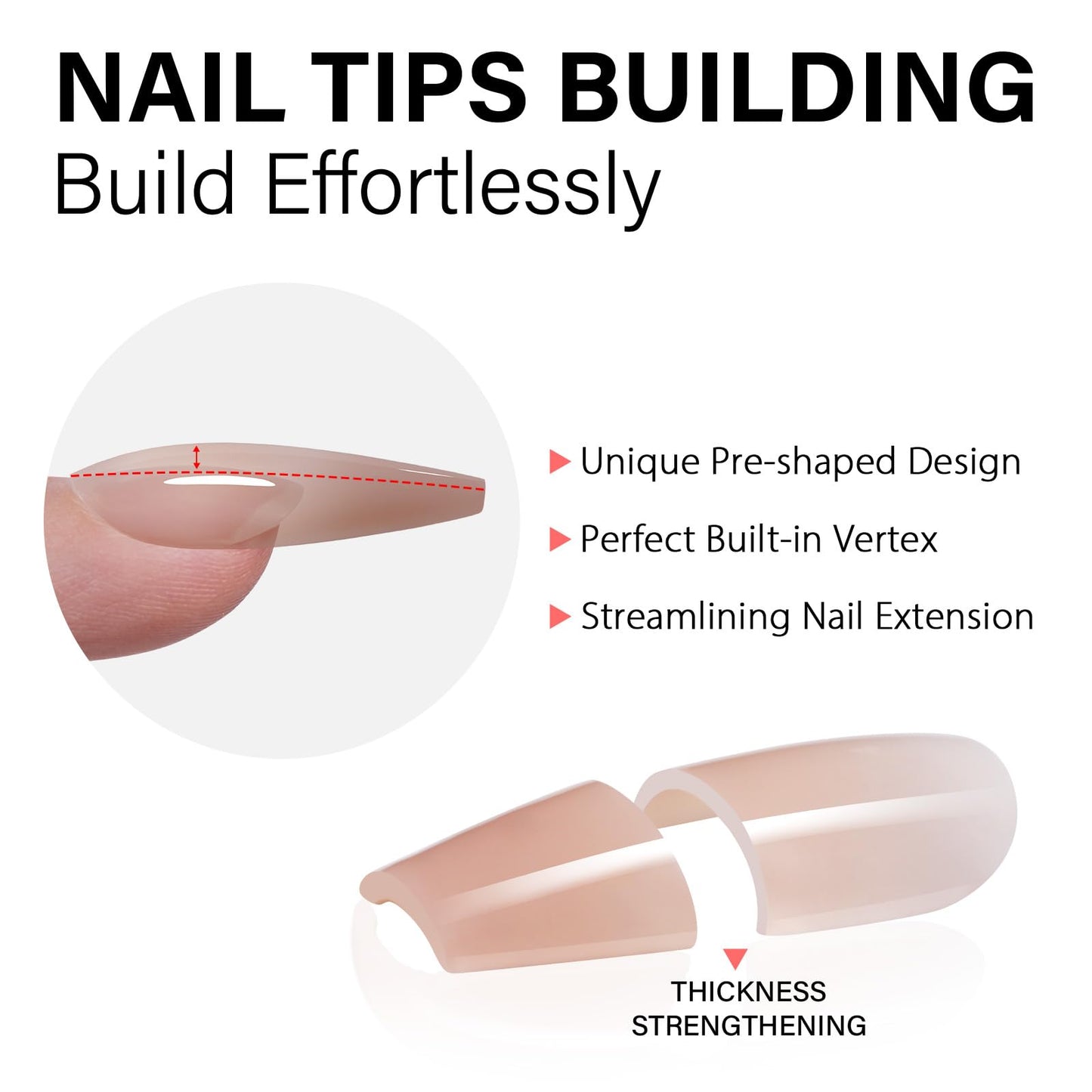 AILLSA Press on Nails Medium Square 140 PCS Fake Nails 4 in 1 Medium Glossy Nude Nails Press Ons, Long Lasting Pre-Shaped Gel Nails Natural False Nail for Nail Art DIY Women