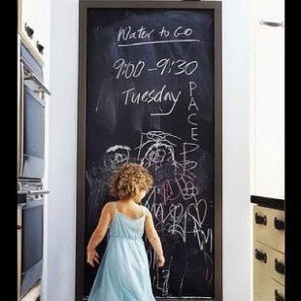 Chalkboard Wall Sticker 2 Rolls 18" x 79" Wallpaper Peel and Stick Chalk Board Contact Paper DIY Decal Adhesive Blackboard Removable Erasable Vinyl for Wall,Bonus 10 Chalks (2 Rolls 1.5ft.x6.6ft.)