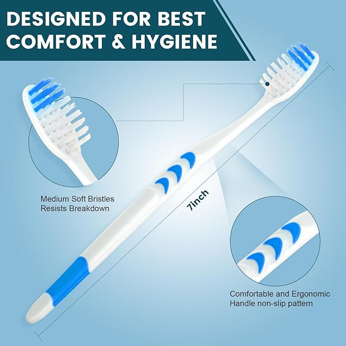 Navona 600 PCS Premium Individually Wrapped Bulk Toothbrush Pack, Disposable Toothbrushes, Kids Toothbrush, Medium Soft Bristle Toothbrushes, Ergonomics Handle, Perfect for Travel Hotel Donation