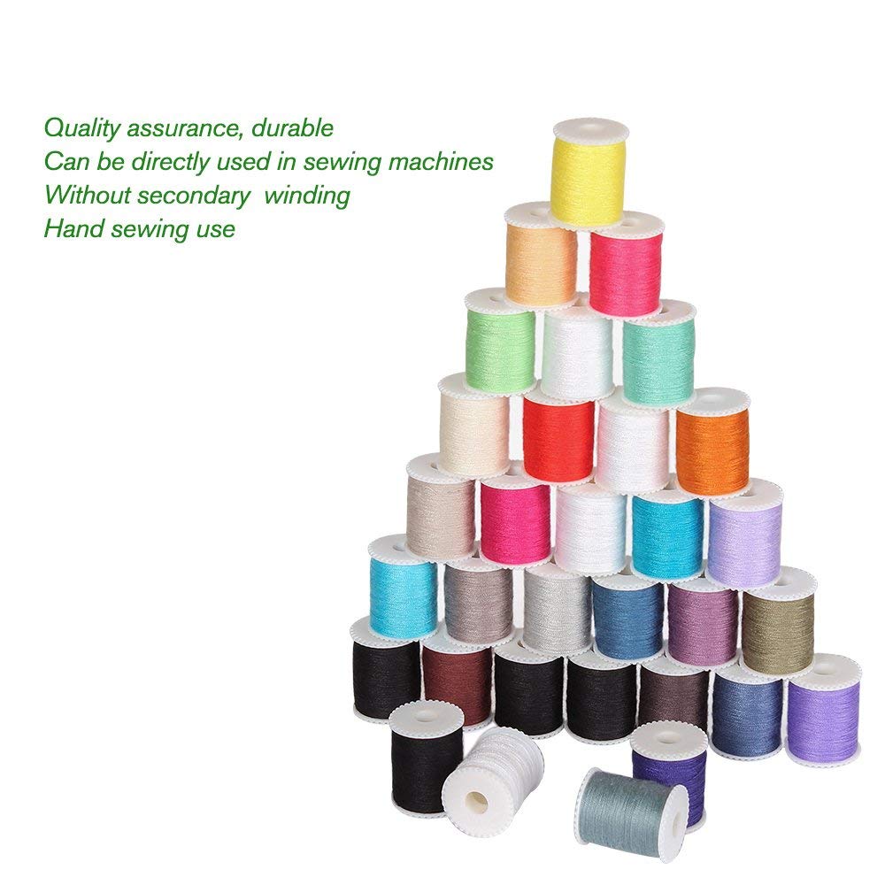 NEX 60 Pcs Bobbins Sewing Thread Kit, Polyester Mini Bobbins and Thread Spools for Hand & Machine Sewing
