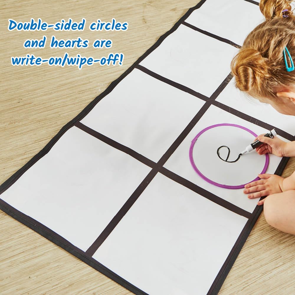 hand2mind Elkonin Box Floor Mat Activity Set, Phonemic Awareness, Phonics Games, Science of Reading Classroom Materials, Toddler Gross Motor Toys, Kids Active Play, Preschool Classroom Must Haves