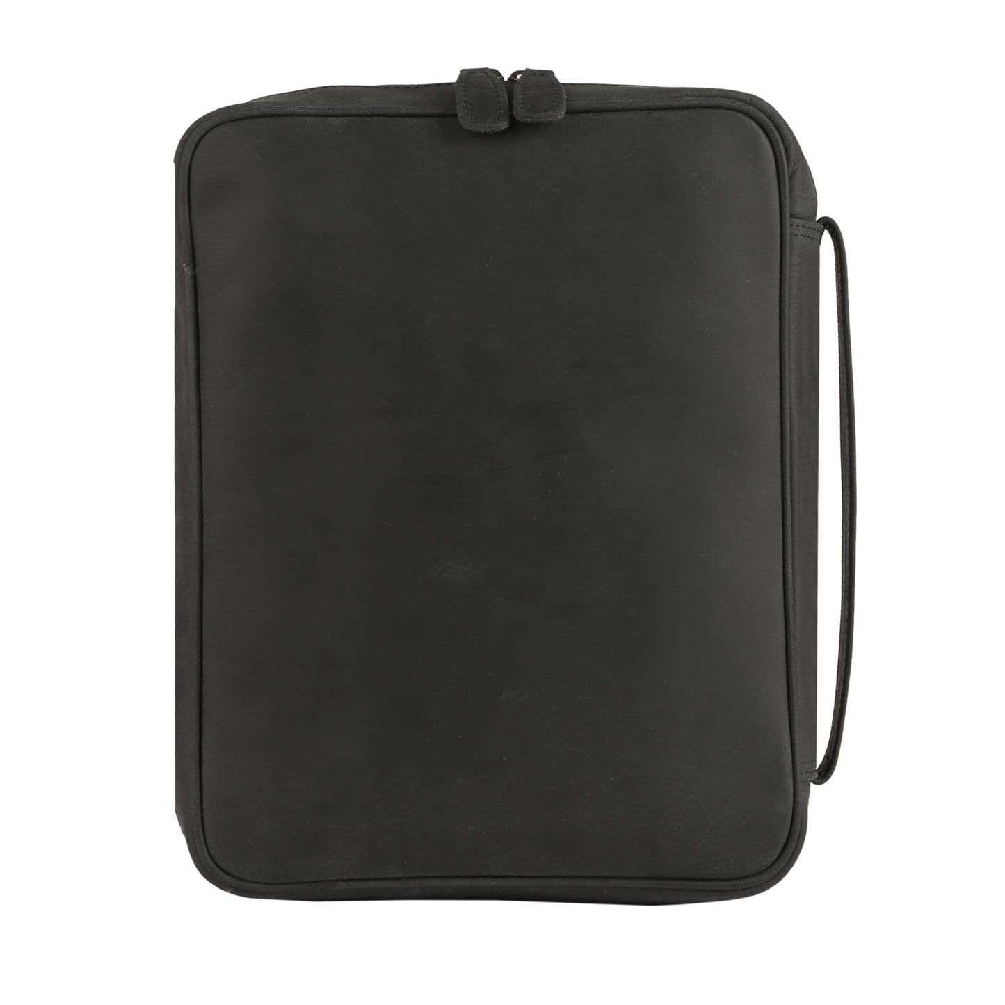Leather Bible Cover for Men & Women – Zippered Bible Case with Handle, Note & Pen Organizer – Fits Large Study Bible – 11.5x8.5 Inch (Black)