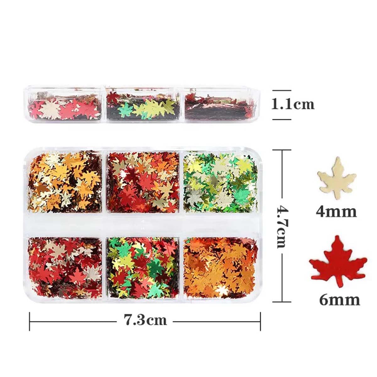 3Boxes Fall Nail Glitter Sequins 3D Maple Leaf Holographic Nail Art Flakes Mixed Shiny Fallen Leaf Nail Flakes Thanksgiving Autumn Ginkgo Nail Decoration for Women DIY Manicure Supplies Accessories