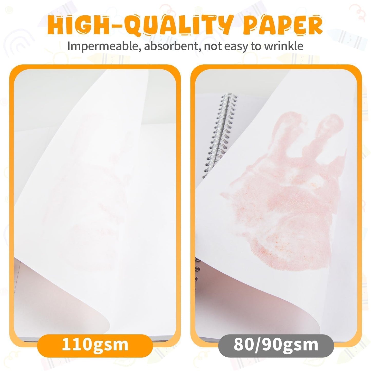Umriox Drawing Pad for Kids, 9" x 12" Sketch Book, 4-Pack Sketch Pad (50 Sheets Each), 110gsm Acid-Free Drawing Paper, Glue-Bound Art Sketchbook for Kids' Classroom, Travel & School Art Supplies