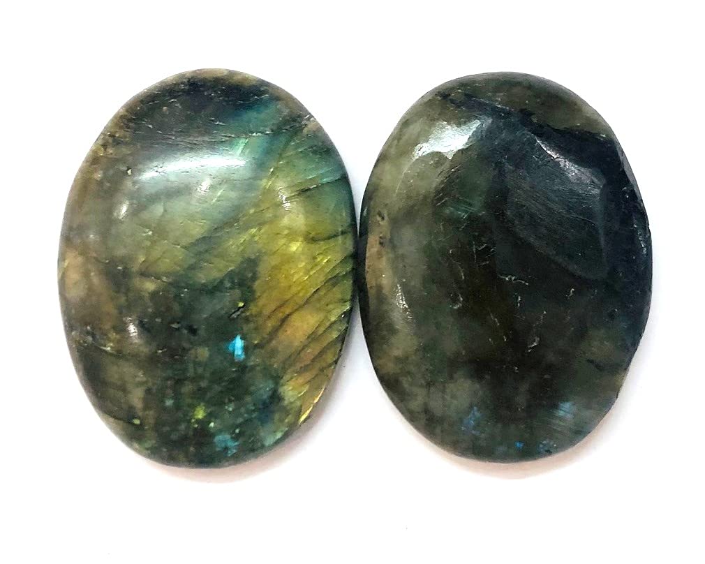 crystalmiracle Beautiful Labradorite Single Thumb Stone Healing Crystal Thumb Stone for Wellness Reiki Feng Shui Gifts, Perfect for Home & Office