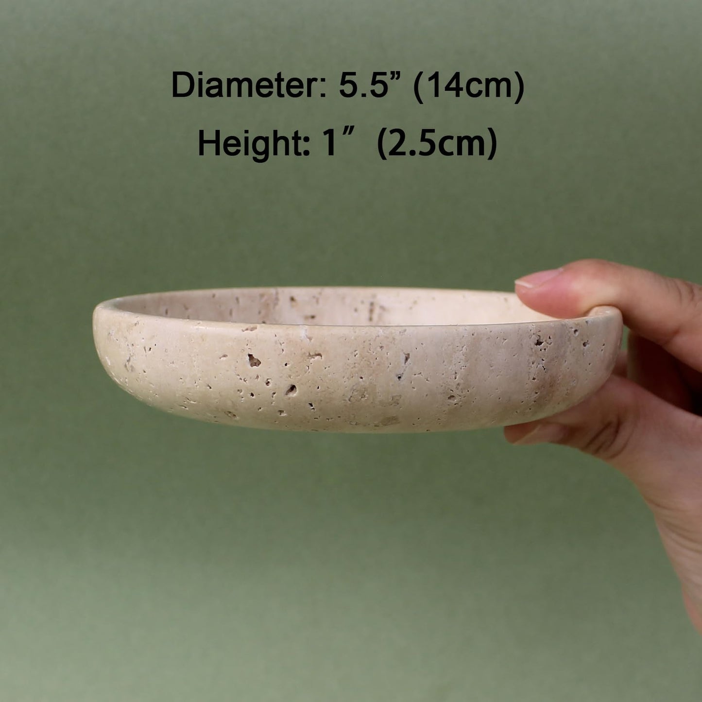Nawgnail Natural Travertine Marble Jewelry Dish 5.5", Trinket Dish for Ring Earring, Gift for Woman Daugther(Beige Travertine)