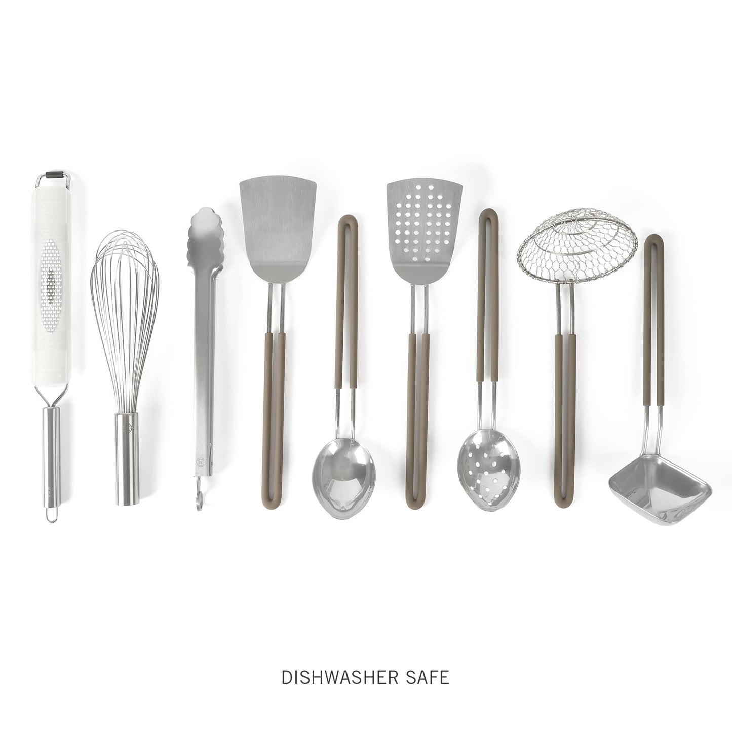 Martha Stewart 9-Piece Stainless Steel Kitchen Gadget & Tool Set – Prep and Serve Utensils, Durable & Rust-Resistant, Dishwasher Safe Cooking Accessories