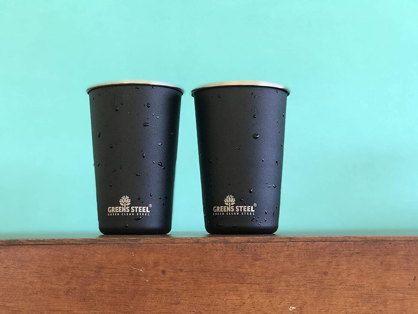 Stainless Steel Cups - 16 oz Pint Tumbler (4 Pack) - Premium Metal Drinking Glasses | Stackable Durable Cup (16 oz Black)