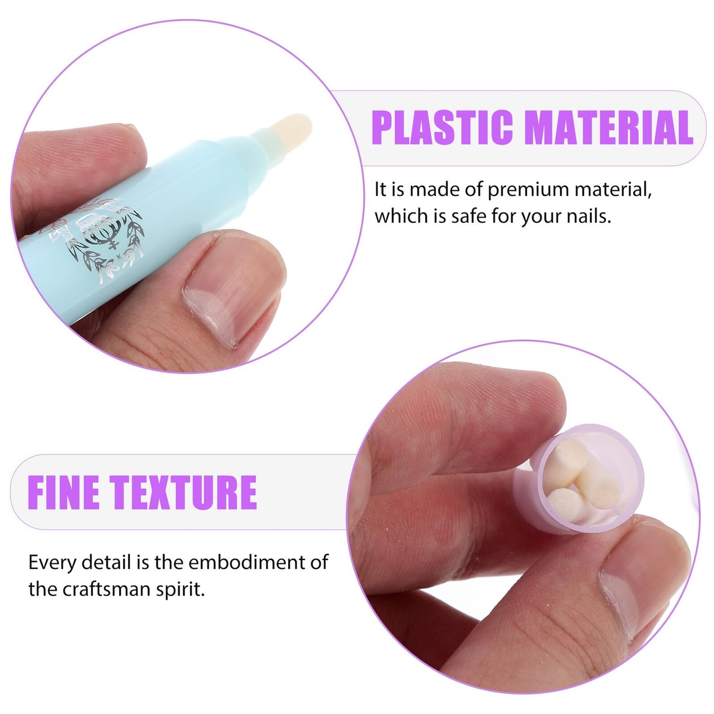 DECORNIJIA 6Pcs Nail Polish Remover Pen for Manicure Smooth Edge Nail Art Corrector Pens Compact and Use Polish Cleaning Tools for Beginners Light Blue Purple Pink