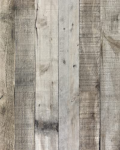 Livebor Light Gray Wood Contact Paper Peel and Stick Wallpaper 17.7”x 393.7” Wood Wallpaper Peel and Stick Shiplap Contact Paper Wood Plank Self Adhesive Wallpaper Distressed Wood Wall Paper - color: Light Gray, size: 17.7" x 393.7"