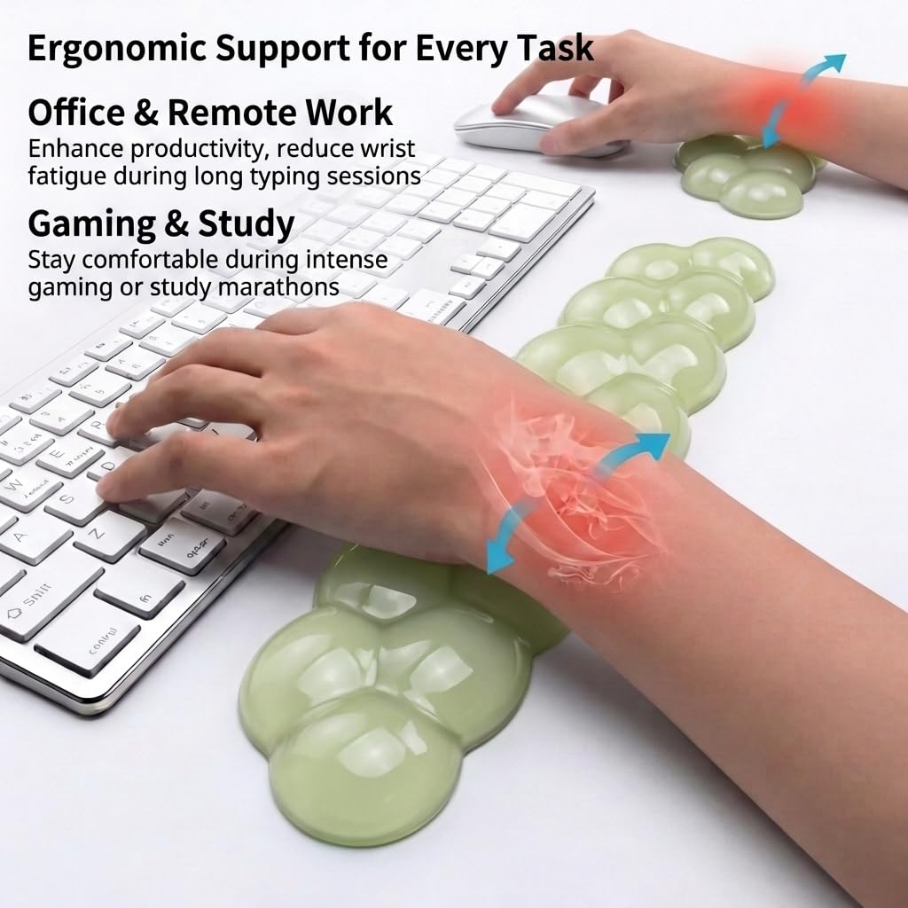 Ultimate Cute Ergonomic Wrist Rest – Instant Relief, Cloud-Like Comfort, Premium Silicone & TPU, Ultra-Soft, Durable, Gift-Boxed for Office, Study, Gaming & More