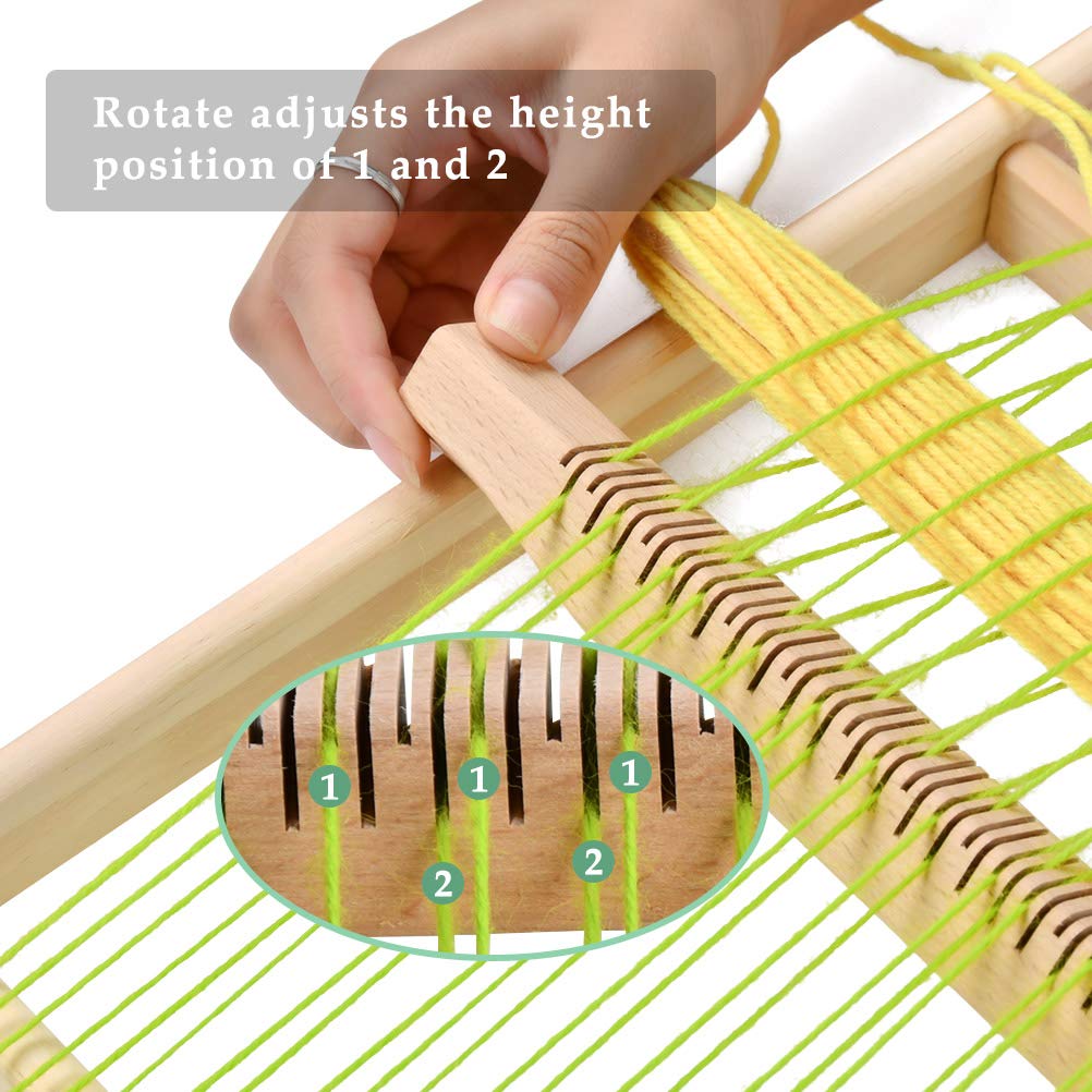 FOCCTS Wooden Multi-Craft Weaving Loom Large Frame 9.84 x 15.35 x 1.3inch, Tapestry Loom Wooden Weaving Loom Creative DIY Weaving Art for Kids, Beginners and Expertsrt