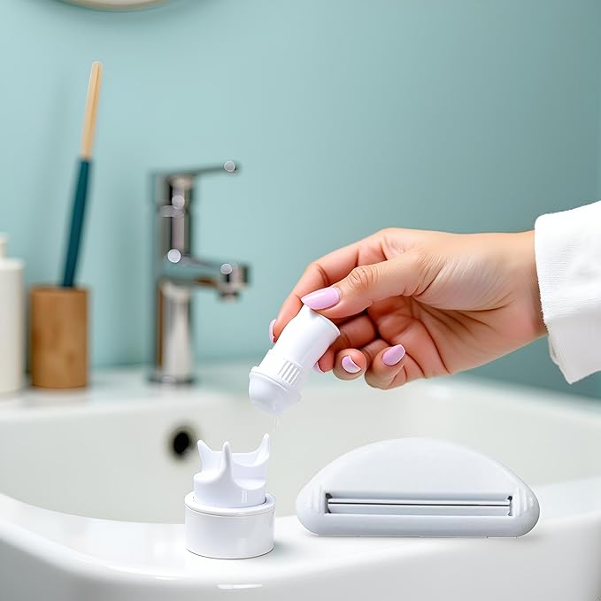 Toothpaste Tube Squeezer,Plastic Toothpaste Tube Squeezer Dispenser,Toothpaste Clips for Saving Toothpaste,Simple and Practical,Mobility and Daily Living Aids (White)