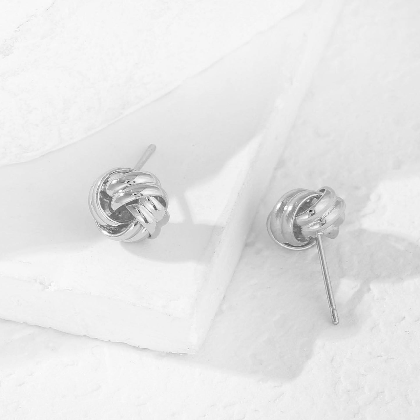Silver Earrings Stud for Womens Small Knot Earrings Love Knot Earring Jewelry