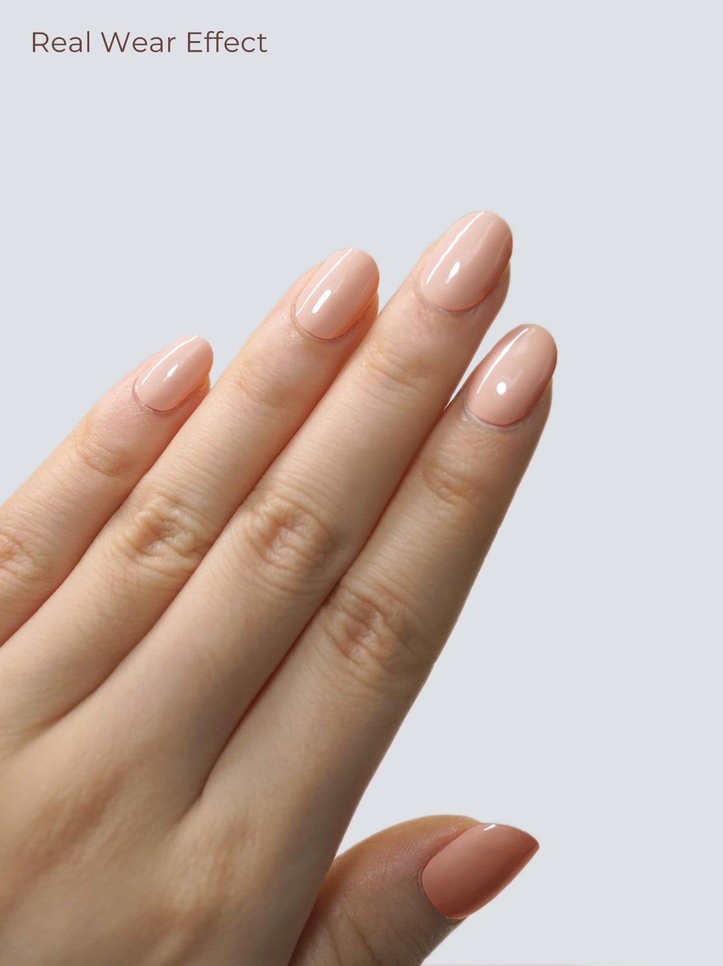 Beaolata Real Gel Nail Strips (No UV Light Needed) - 44Pcs Salon Quality Nail Stickers - Long Lasting Polish Wraps for Women, Easy Apply & Remove (Nude Blush)