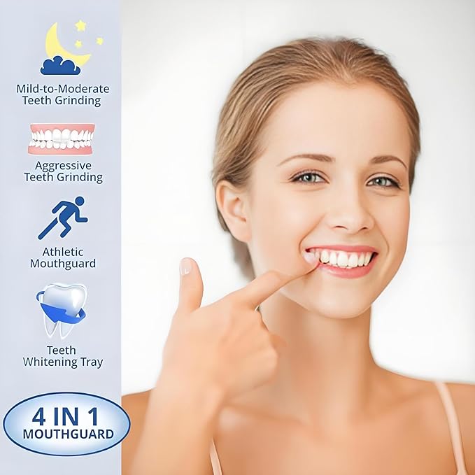 Mouth Guard for Grinding Teeth at Night，buluoushen Night Guard，6 Pack Night Guards for Teeth Grinding，Teeth Grinding Mouth Guard for Sleep,2 Sizes & 1 Travel Case