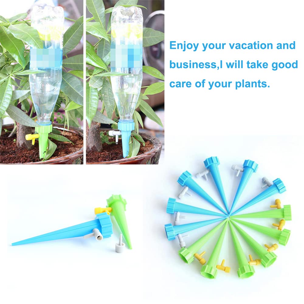 ARTEM Plant Waterer Self Watering Spikes System Automatic Vacation Drip Irrigation Watering Devices with Slow Release Control Valve Switch for Garden Plants Indoor & Outdoor (12 Packs)