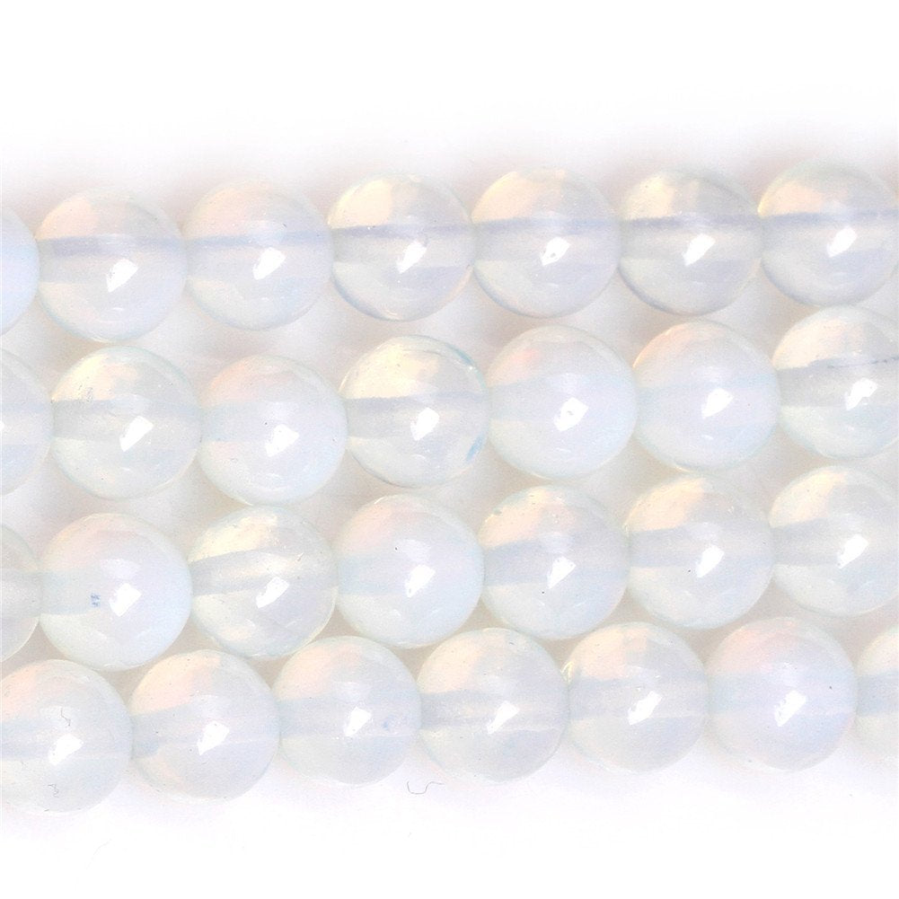 10mm White Opalite Beads Round Gemstone Loose Beads for Jewelry Making 15"(36-38pcs/strand)