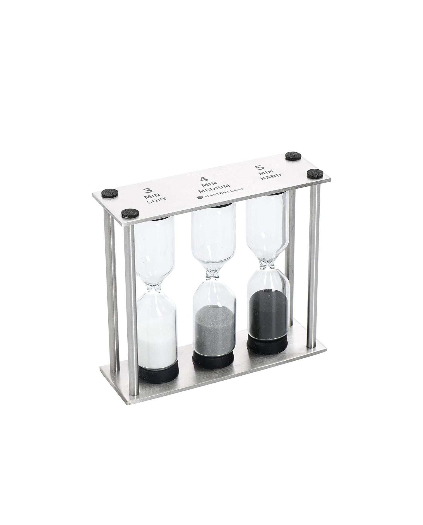 MasterClass Hourglass Triple Sand Timer, Soft Medium Hard-Boiled Eggs, Stainless Steel, 3,4,5 Minutes