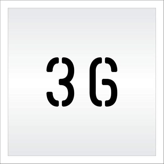 Pavement, Curb, and WheelStop Stencils - 4 inch Double Number Stencil - (36) - 4" x 5.5" x 1/8" (128 mil) - Pro-Grade