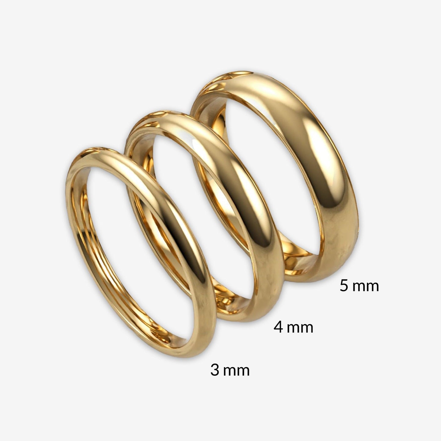 SHOP WGS 4mm 14K Solid Gold Wedding Band for Men & Women - Italian Real 14K Gold Plain Rings for Men - Solid Gold Wedding Bands Size 5