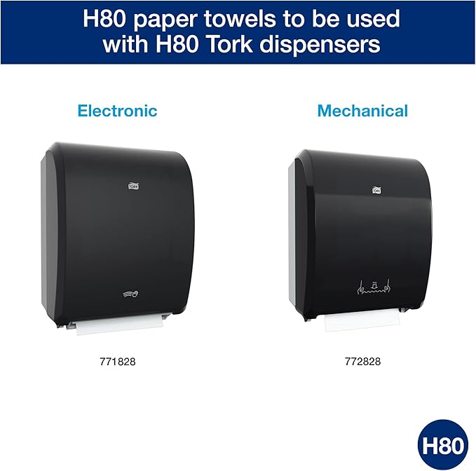 Tork Paper Hand Towel Roll White H80, Universal, 100% Recycled Fiber, 6 Rolls x 800 ft, 8031900