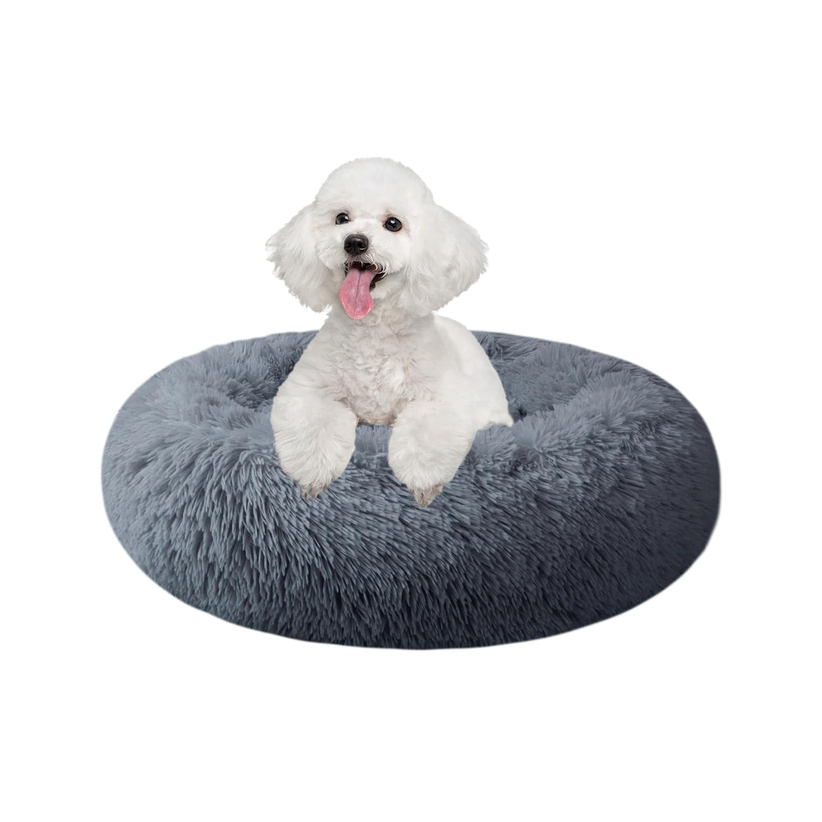 Dog Bed for Small Medium Large Dogs Cats, 20 inch Calming Washable-Round Cozy Soft Pet Bed for Puppy and Kitten with Slip-Resistant Bottom