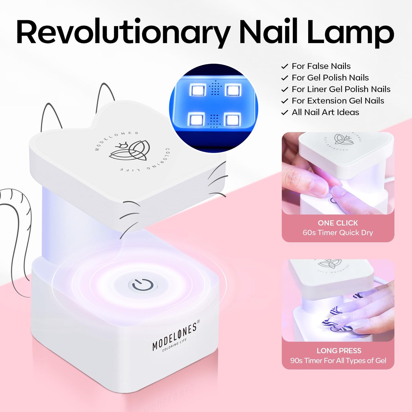 modelones X Nail Gel Kit Extra Short Oval Round, 510Pcs Fake Nails 15Sizes, 9-in-One Glue Prep Dehydrator & Mini U V Light Clipper, Pre-shaped Half Matte Press on Oval Tips for Extension DIY Salon