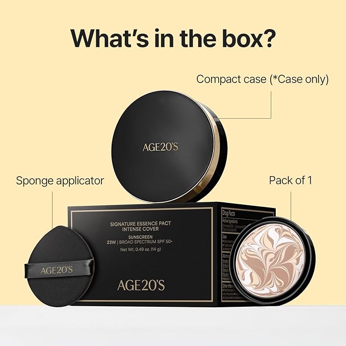 [NEW] AGE20'S Signature Essence Pact | 19C PEACH | Vegan Korean Cushion Foundation | Pack of 1 | Cream Foundation, Dewy & Glow Finish, Natural Coverage, SPF 50+