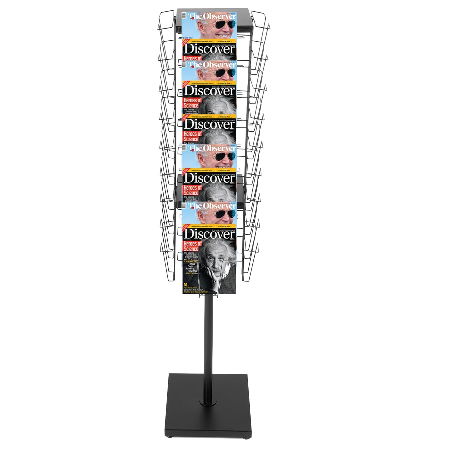 YPCDTL01 360°Rotating Magazine Rack Floor,Brochure Display Stand Magazine Displa Holder for Retail, Office & Trade Shows