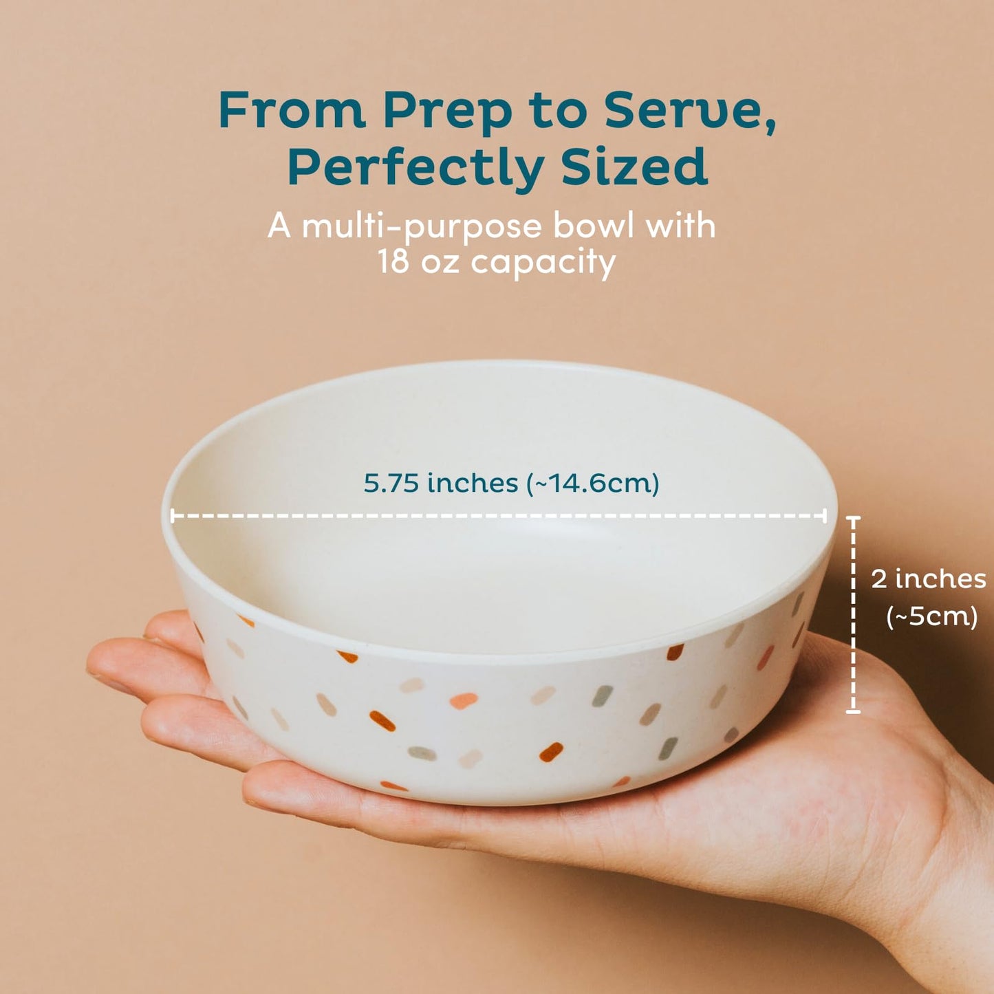 Nook Theory 4 Pack Bamboo Bowls - 18 Oz Reusable Bowl, Dishwasher Safe - Not Microwavable Bamboo Dishes (Bloop)